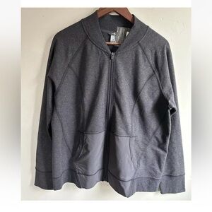 $80 Eddie Bauer Women XL Summit Bomber Full Zip Sweatshirt Crew Outdoor hiking